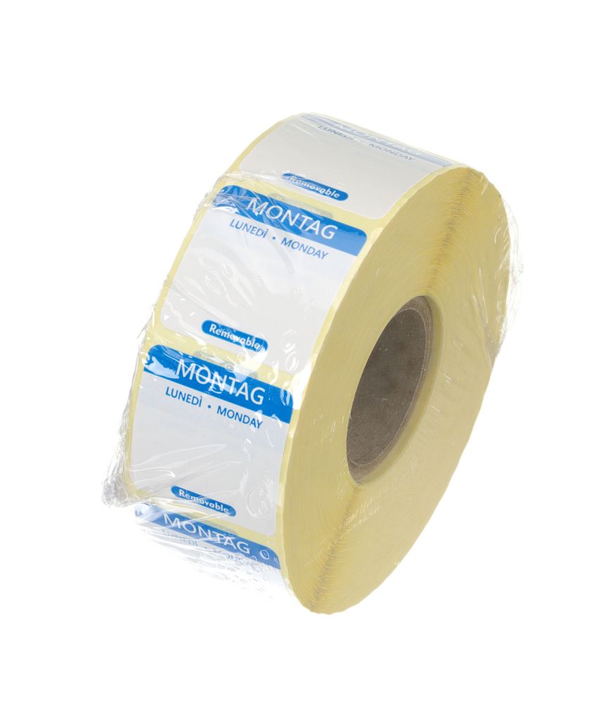 Dnevne naljepnice za sigurnost hrane, za višekratnu uporabu, HENDI, Ponedjeljak, Plava, 1000 kom, 25x25mm - Slika 2
