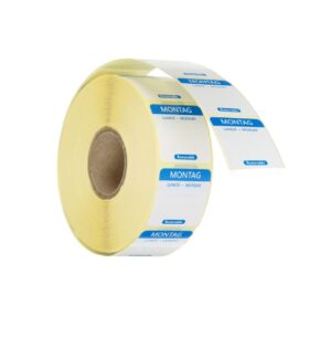 Dnevne naljepnice za sigurnost hrane, za višekratnu uporabu, HENDI, utorak, Žuta, 1000 kom, 25x25mm